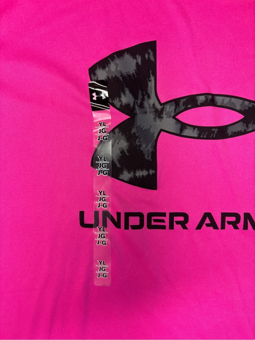 Under Armour Women's Bright Pink Crew Neck Short Sleeve Tee with Black Logo - Picture 2 of 4